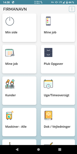 KeyBalance App hjemmeskærm med funktioner